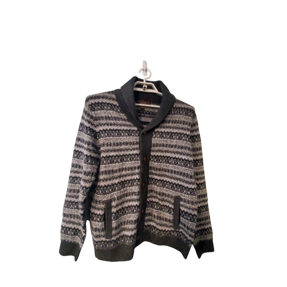 Tasso Elba cardigan sweater mens Medium  merino wool blend shawl Grandpa